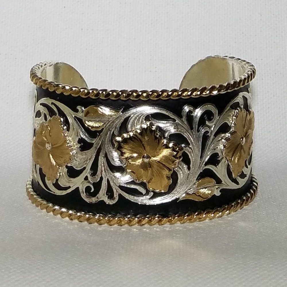 Montana Silversmiths Black Gold Silver Cuff